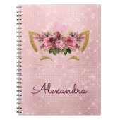 Rose Gold Kitty Sparkle Princess Monogram Name Notizblock (Vorderseite)