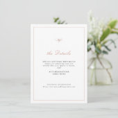 Rose Gold Klassische Elegance Script Hochzeitsdeta Begleitkarte (Stehend Vorderseite)