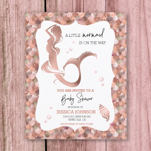 Rose Gold Kleine Mermaid Baby Dusche Budget