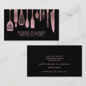 Rose Gold Koch Kitchtools Glitzer Imitate Visitenkarte (Vorne/Hinten)
