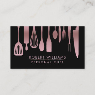 Rose Gold Koch Kitchtools Glitzer Imitate Visitenkarte
