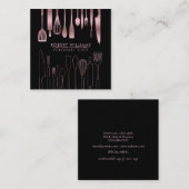 Rose Gold Koch Küche Tools Glitzer Imitat Catering Quadratische Visitenkarte (Vorne/Hinten)