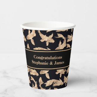 Rose Gold koi Fisch Banner Verlobung Datum Party Pappbecher