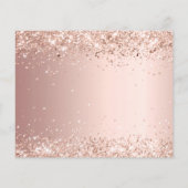 Rose Gold Konfetti Brautparty Rezept Karte (Rückseite)