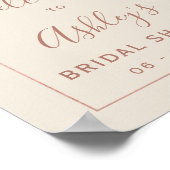 Rose Gold Konfetti Elfenbein Brautparty willkommen Poster (Ecke)