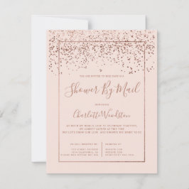 Rose gold Konfetti Erröten Brautparty per Post Einladung