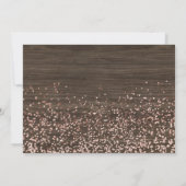 Rose gold Konfetti fallen Holz Frau Brautparty Einladung (Rückseite)