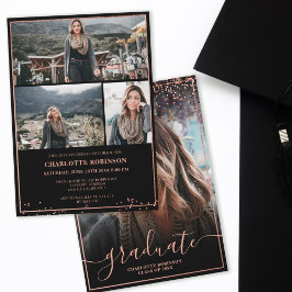 Rose Gold Konfetti-Foto-Abschluss Einladung