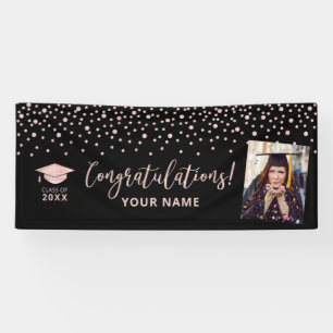 Rose Gold Konfetti Gratulations-Abschlussbanner Banner