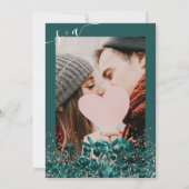 Rose Gold Konfetti Grün Chic Blumenzettel Hochzeit Einladung (Rückseite)