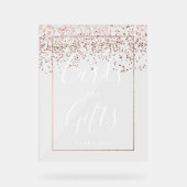 Rose gold Konfetti Hochzeit Kartengeschenke Acrylschild (Vorderseite)
