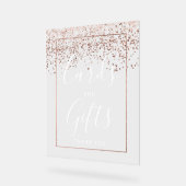 Rose gold Konfetti Hochzeit Kartengeschenke Acrylschild (Winkel)