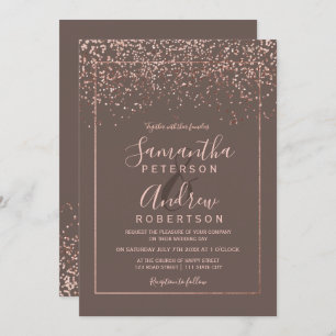 Rose gold Konfetti Kaffeemaschine Hochzeit Einladung