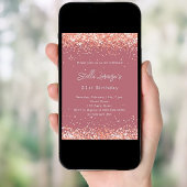 Rose Gold Konfetti Luxus Geburtstag Einladung