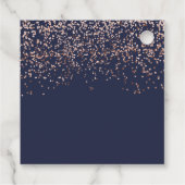 Rose gold Konfetti Marine blau Danke Baby Dusche Geschenkanhänger (Rückseite)