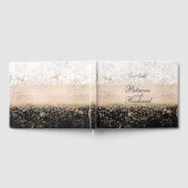 Rose Gold Konfetti Marmor Hochzeitskunst Gästebuch (Voll)