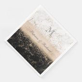 Rose Gold Konfetti Marmor Hochzeitskunst Serviette (Ecke)