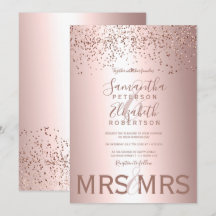 Rose Gold Konfetti Metallfolie Lesben Hochzeit