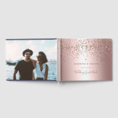Rose Gold Konfetti Metallic Folie Foto Hochzeit Gästebuch (Voll)