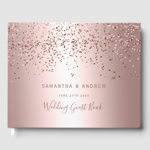 Rose Gold Konfetti Metallic Folie Foto Hochzeit Gästebuch