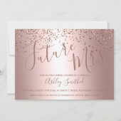 Rose Gold Konfetti Metallic Frau Brautparty Einladung (Vorderseite)