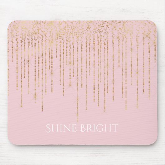 Rosé Gold Konfetti Mousepad (Vorne)