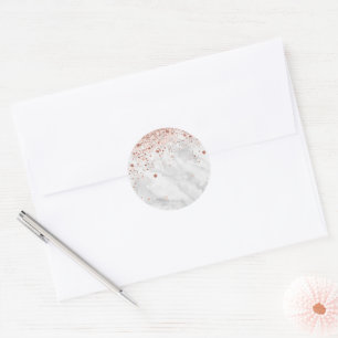 Rose Gold Konfetti-Muster Elegante Brautparty Runder Aufkleber