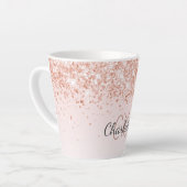 Rose Gold Konfetti Namenskript Milchtasse (Linke Ecke)