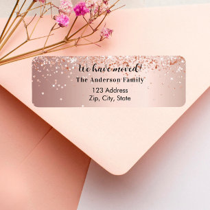 Rose Gold Konfetti verschoben neue Rücksendeadress