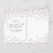 Rose gold Konfetti werden Sie meine Blume Mädchen- Ankündigungspostkarte (Rückseite)