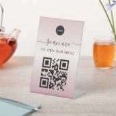 Rose Gold Kontaktlose Scan Me QR-Code-Logo Sockelschild (In SItu)