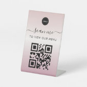 Rose Gold Kontaktlose Scan Me QR-Code-Logo Sockelschild (Vorderseite)