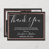 Rose Gold Kontur Border Black Wedding Vielen Dank Postkarte (Vorne/Hinten)