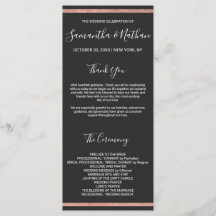 Rose Gold Kontur Border Simple Black Wedding