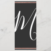 Rose Gold Kontur Border Simple Black Wedding Programm (Rückseite)
