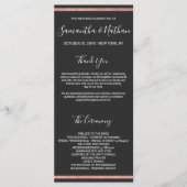 Rose Gold Kontur Border Simple Black Wedding Programm (Vorderseite)