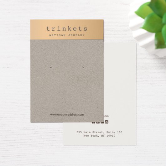 Rose Gold Kraft Earring Schmuck Display Card (Schreibtisch)