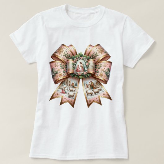 Rose Gold Krippe Elegance T-Shirt (Design vorne)
