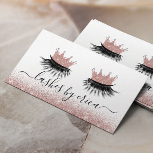 Rose Gold Krone Wimpern Diva Lashes Salon Visitenkarte