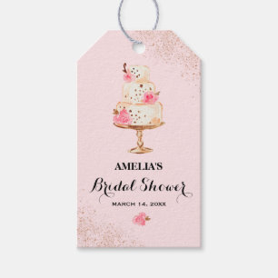 Rose Gold Kuchen Tea Party Brautparty Gefallen Tag Geschenkanhänger