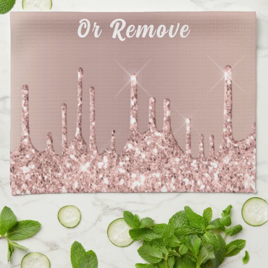 Rose Gold Küchentuch - Benutzerdefinierter Text (Gefaltet)