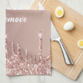 Rose Gold Küchentuch - Benutzerdefinierter Text (Viertel Falte)