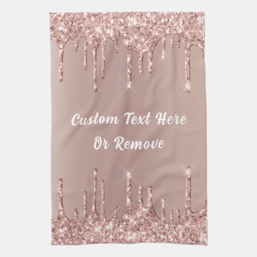 Rose Gold Küchentuch - Benutzerdefinierter Text (Vertikal)