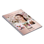 Rose Gold kundenspezifische Foto-Collage Notizblock (Rechte Seite)