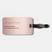 Rose Gold kundenspezifischer Monogrammname Moderne Gepäckanhänger (Rückseite horizontal)