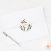 Rose Gold Kupfer Botanischer Glam Moderne Hochzeit Runder Aufkleber (Umschlag)