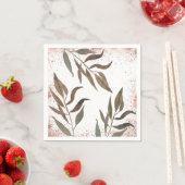 Rose Gold Kupfer Botanischer Glam Moderne Hochzeit Serviette (Beispiel)