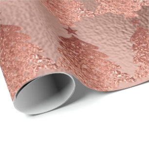 Rose Gold Kupfer Gold Blush Weihnachtsbaum Geschenkpapier