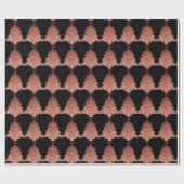 Rose Gold Kupfer Gold Schwarzer Weihnachtsbaum Geschenkpapier (Flach)