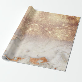 Rose Gold Kupfer Grau Abstrakter Marmor Glitzer Sp Geschenkpapier